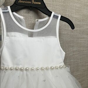 American Princess White Dress with Pearl communion baptism wedding